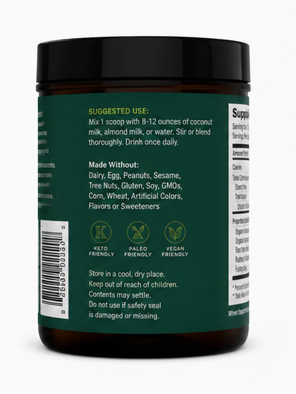 Ancient Nutrition Ancient Elixirs Superfood Matcha 7.5 oz – front label view