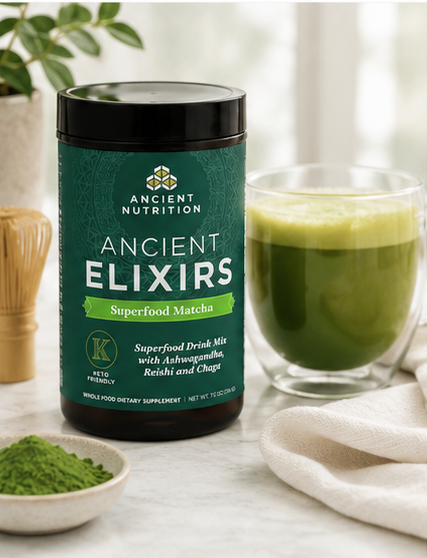 Ancient Nutrition Ancient Elixirs Superfood Matcha 7.5 oz – lifestyle image