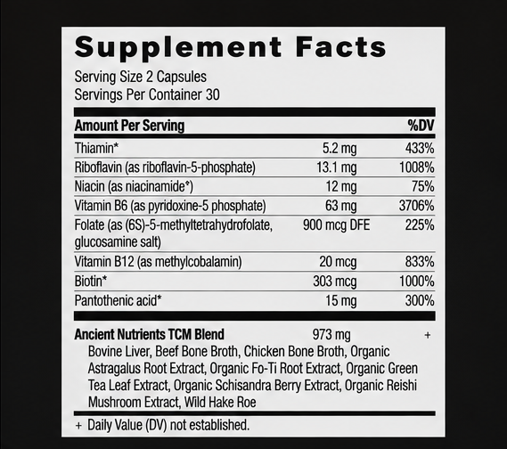 Ancient Nutrition Ancient Nutrients B-Complex 60 Capsules – lifestyle image