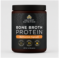 A jar of Ancient Nutrition Bone Broth Protein in Butternut Squash flavor, shown on a light gray background.