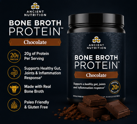 Ancient Nutrition Bone Broth Protein Chocolate 2.2 lbs – bone broth collagen protein powder
