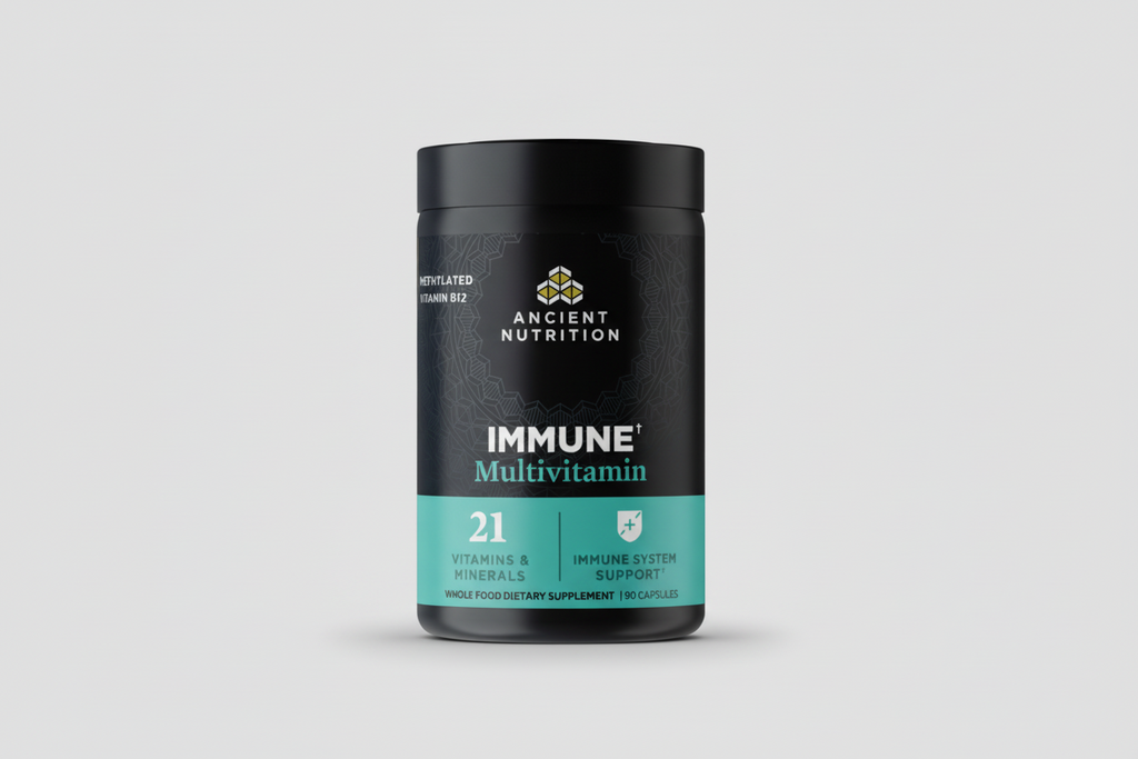 Ancient Nutrition Immune Multivitamin supplement container on a white background