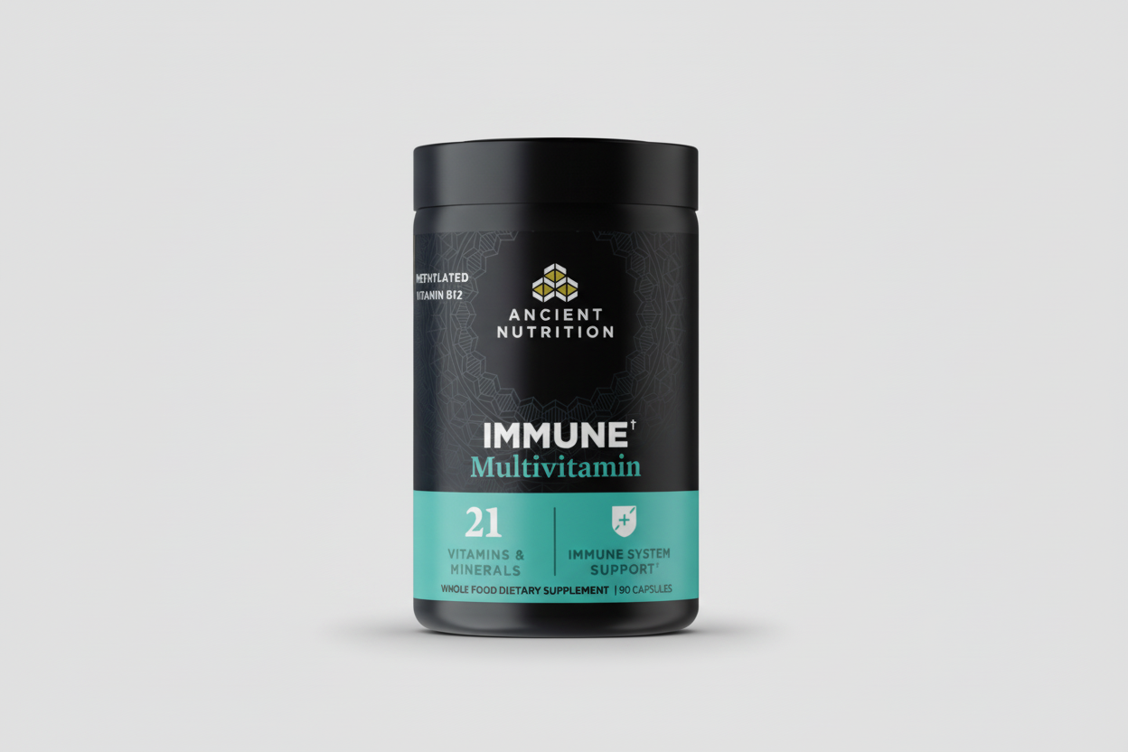 Ancient Nutrition Immune Multivitamin supplement container on a white background