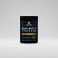 Ancient Nutrition Bone Broth Protein container in salted caramel flavor on a white background