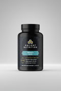 Black supplement bottle labeled 'Men's Multi' by Ancient Nutrition on a white background
