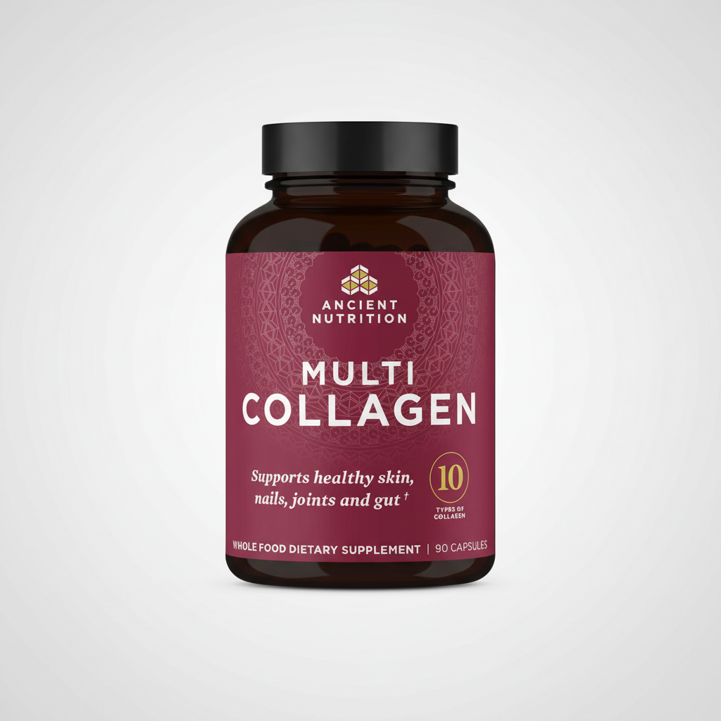 Ancient Nutrition Multi Collagen supplement bottle on a white background