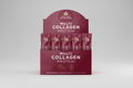 Display of Ancient Nutrition Multi Collagen Protein packets with a maroon box.