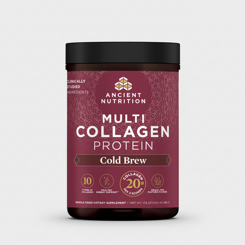 Ancient Nutrition Multi Collagen Protein Cold Brew container on a white background