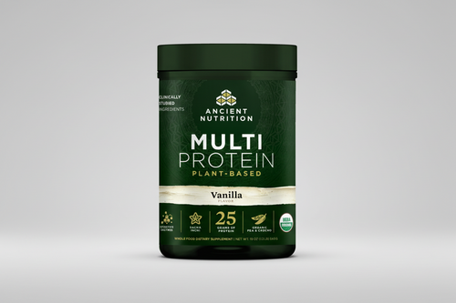 Ancient Nutrition Multi Protein plant-based vanilla flavor container