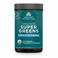 Ancient Nutrition Organic Super Greens + Multivitamin supplement container on a white background