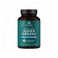 Supplement bottle labeled 'Ancient Nutrition Organic Super Greens + Multivitamin' on a white background