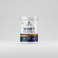 Container of Ancient Nutrition Whey Protein in Chocolate Peanut Butter flavor on a white background