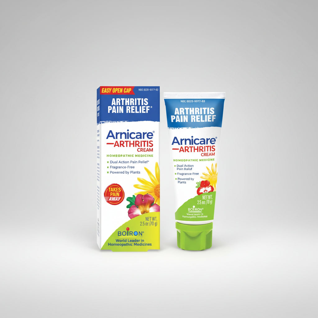 Arnicare Arthritis Pain Relief cream packaging on a white background