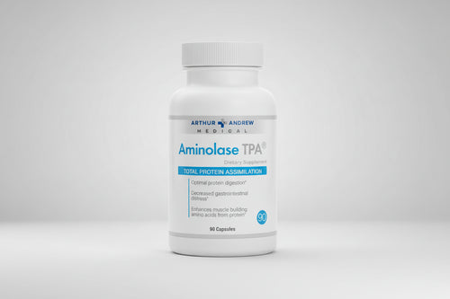 Arthur Andrew Medical Aminolase TPA dietary supplement bottle on a white background