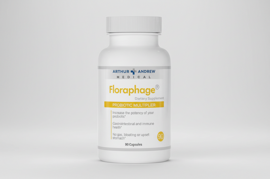 Floraphage dietary supplement bottle by Arthur Andrew Medical on a white background