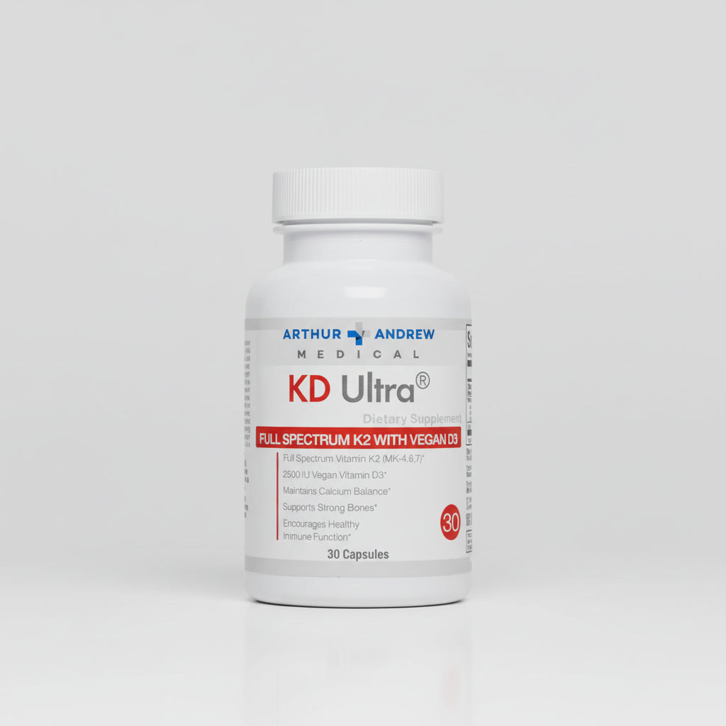 Arthur Andrew Medical KD Ultra dietary supplement bottle on a white background