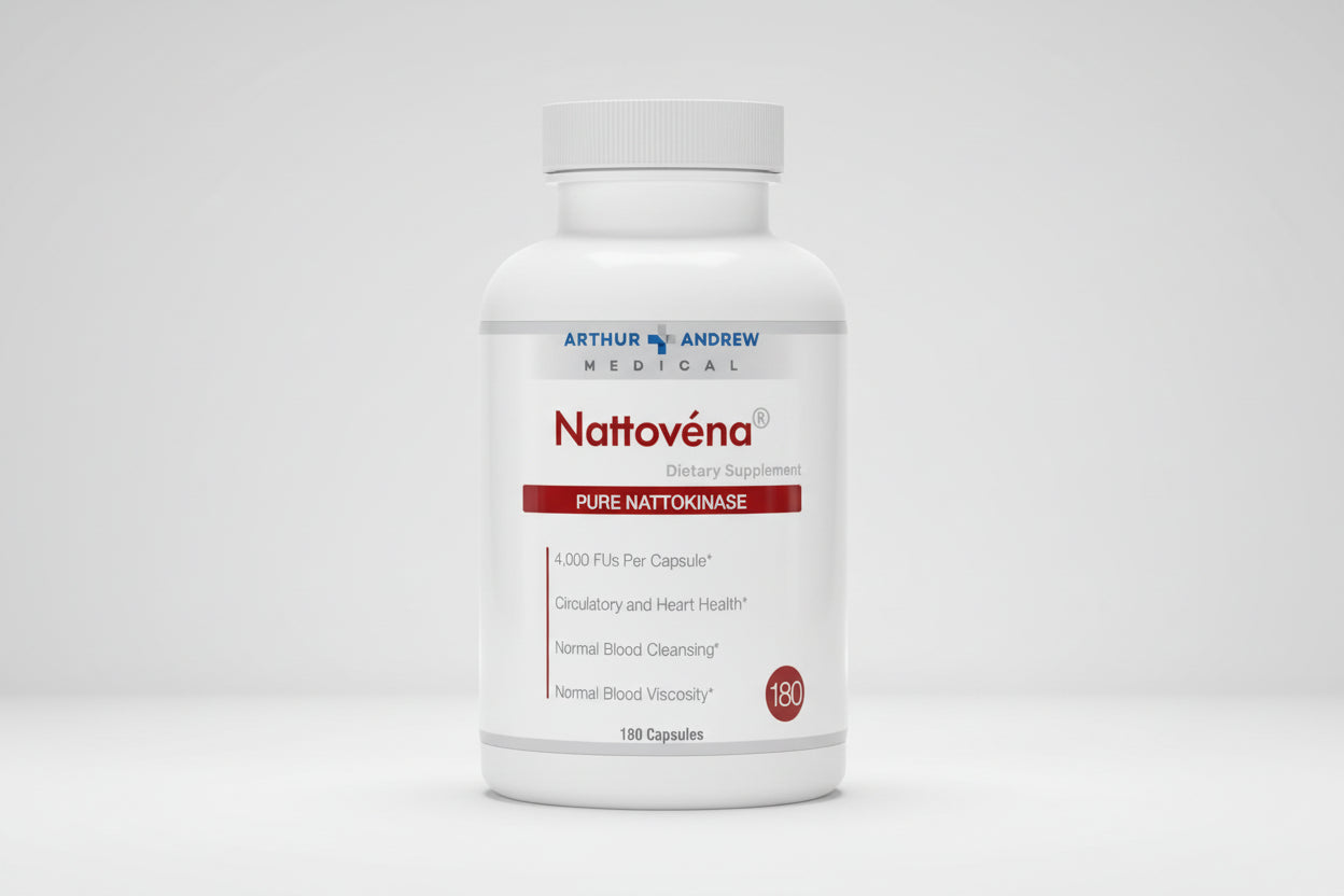 Arthur Andrew Medical Nattovéna dietary supplement bottle on a white background