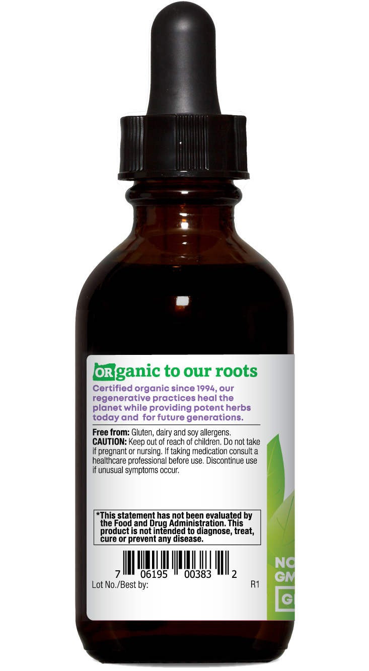 Oregon's Wild Harvest Ashwagandha Organic Alcohol-Free Extract 2 fl oz left side