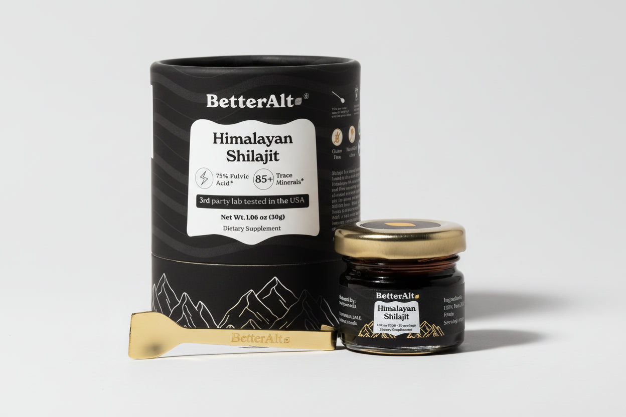BetterAlt Himalayan Shilajit packaging on a white background