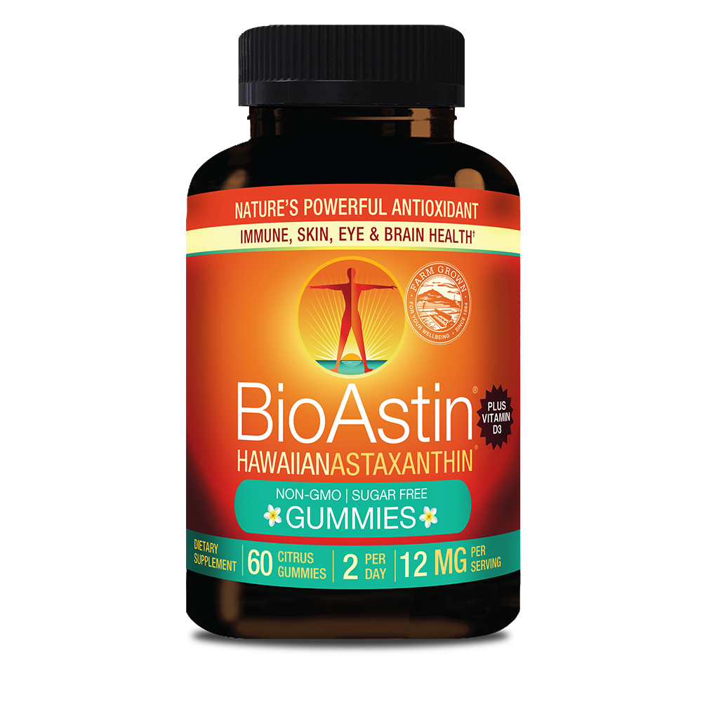 BioAstin Astaxanthin Gummies + Vitamin D3 — 60 Gummies bottle