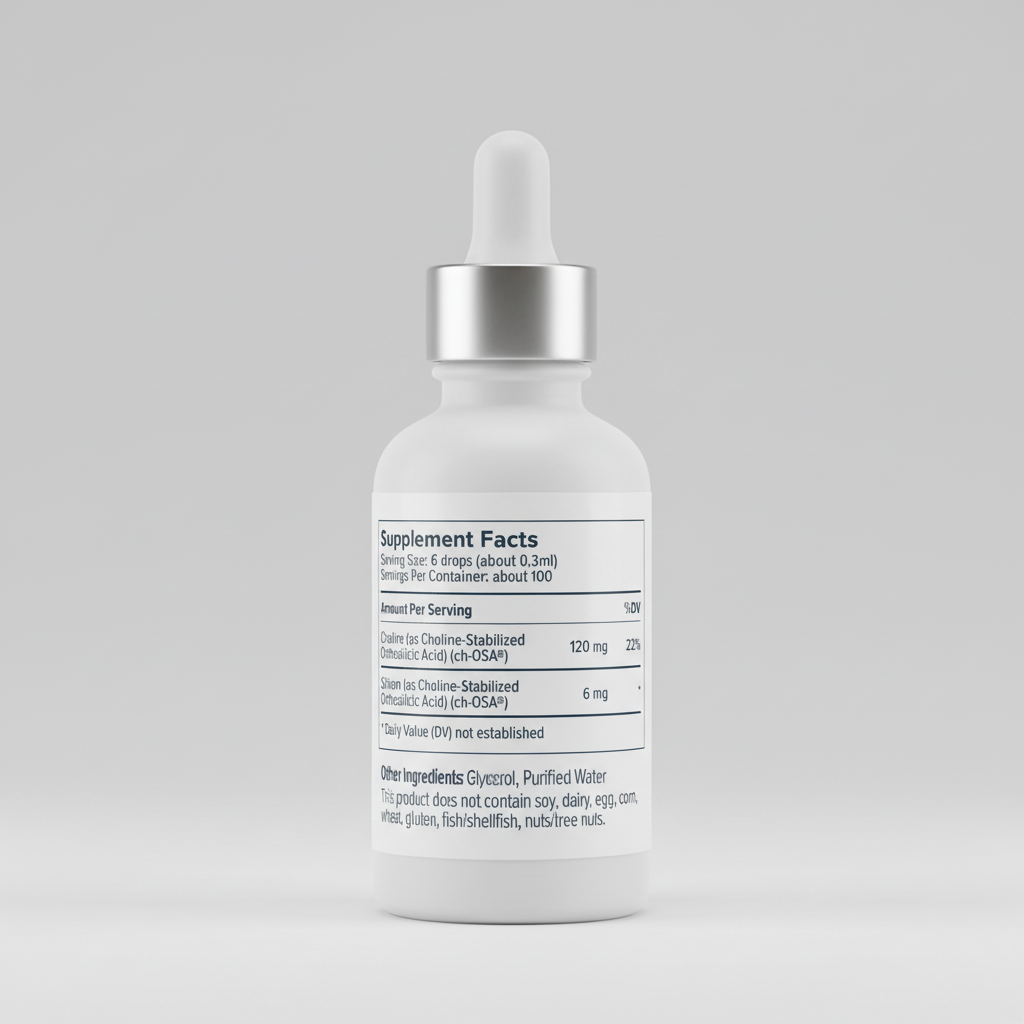 Supplement facts label with detailed nutritional information on a white background