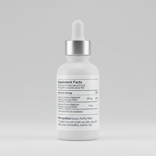Supplement facts label with detailed nutritional information on a white background