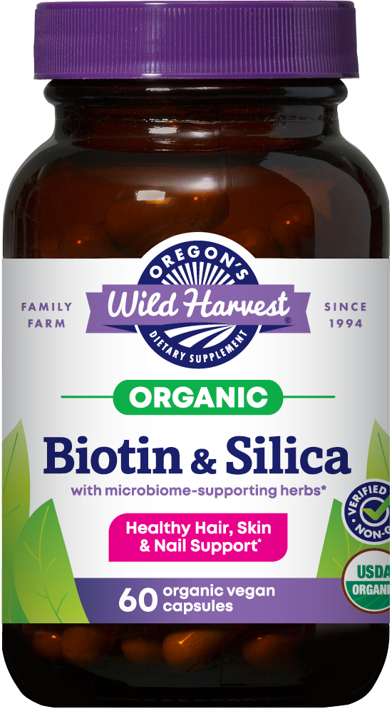 Oregon's Wild Harvest Biotin & Silica Organic 60 Capsules front