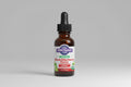 Bottle of Oregon's Wild Harvest Black Elderberry Honey with dropper on a white background