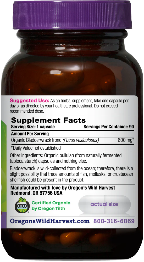 Oregon's Wild Harvest Bladderwrack 90 Capsules