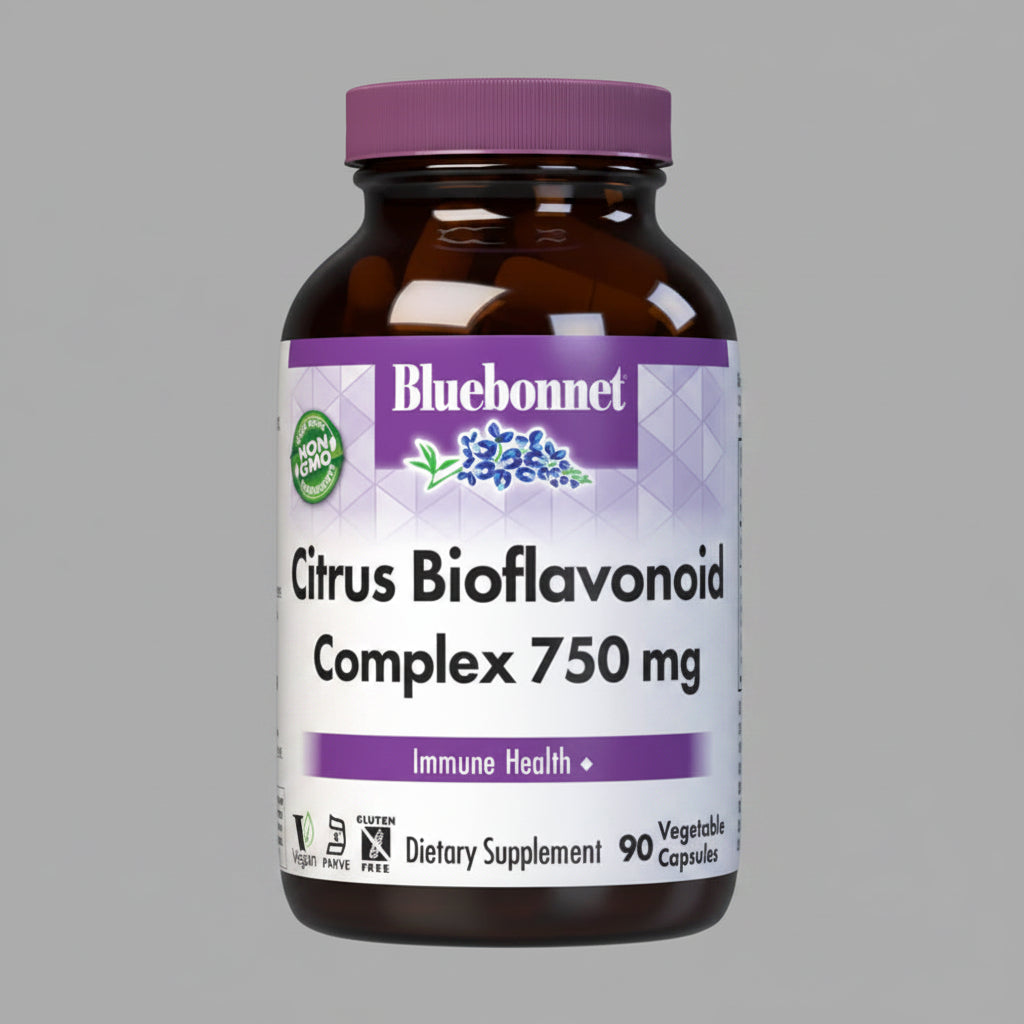 Bluebonnet Citrus Bioflavonoid Complex 750 mg supplement bottle on a white background