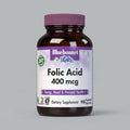 Bluebonnet Folic Acid 400 mcg dietary supplement bottle on a white background