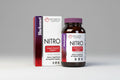 Intimate Essentials Nitro supplement bottle and packaging on a gray background