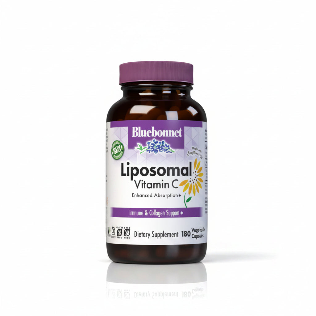 Bluebonnet Liposomal Vitamin C supplement bottle on a white background