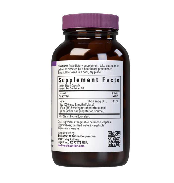 Bluebonnet Methylfolate 1000 mcg 60 Capsules