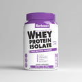 Bluebonnet whey protein isolate powder container on a white background