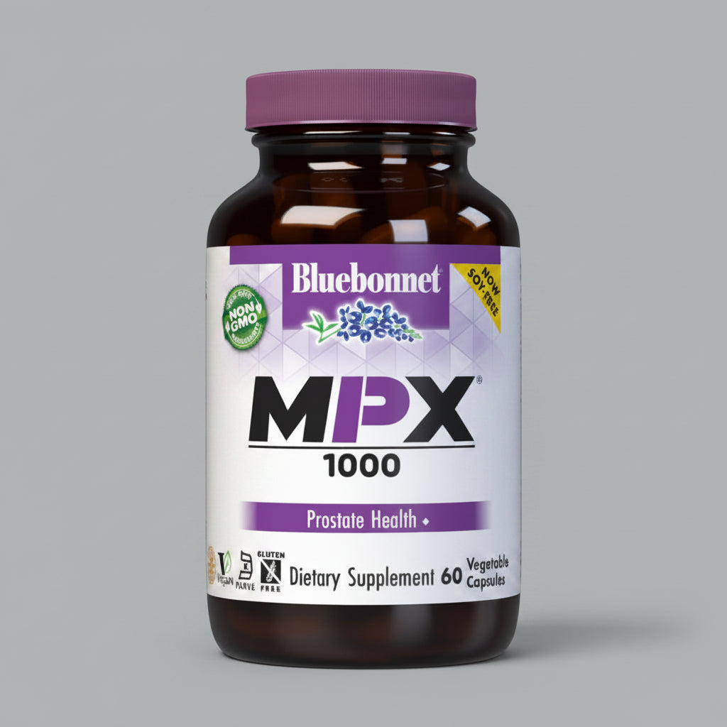 Bluebonnet MPX 1000 dietary supplement bottle on a white background