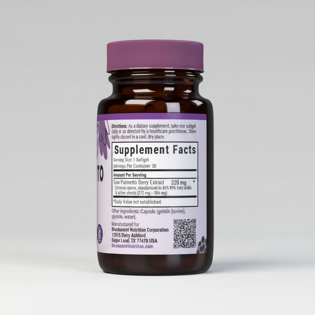 Vitamin supplement bottle with purple label on a white background