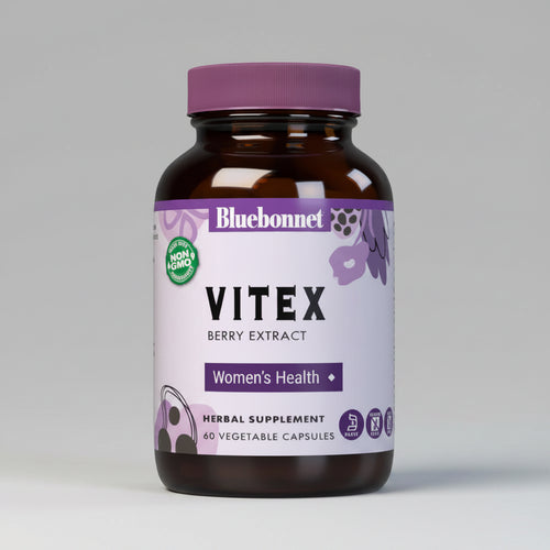 Bluebonnet Vitex Berry Extract supplement bottle on a white background