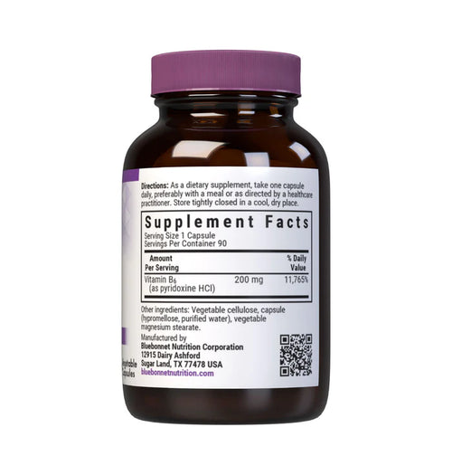 Bluebonnet Vitamin B6 200 mg 90 Vcaps