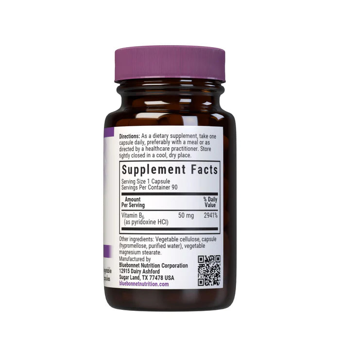 Bluebonnet Vitamin B6 50 mg 90 Vcaps