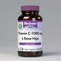 Bluebonnet Vitamin C-1000 mg & Rose Hips dietary supplement bottle on a white background