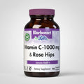 Bluebonnet Vitamin C-1000 mg & Rose Hips supplement bottle on a white background