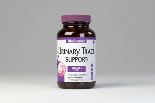 Supplement bottle labeled 'Urinary Tract Support' by Bluebonnet on a white background