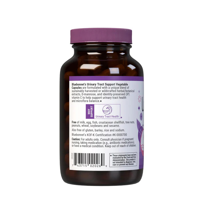 Vitamin supplement bottle with purple label on a white background