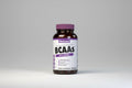 Bluebonnet BCAAs dietary supplement bottle with purple cap on a white background
