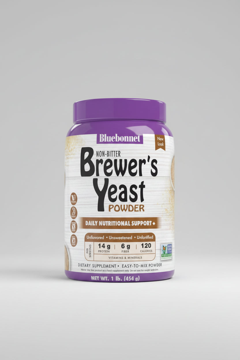 Bluebonnet Brewer's Yeast Powder container on a white background