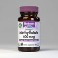 Bluebonnet Methylfolate 400 mcg dietary supplement bottle on a white background