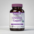 Bluebonnet Chelated Copper dietary supplement bottle on a white background