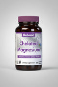 Bluebonnet Chelated Magnesium supplement bottle on a white background