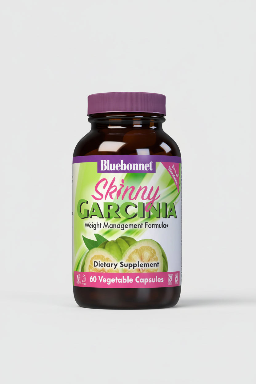 Bluebonnet Skinny Garcinia dietary supplement bottle on a white background